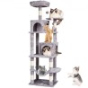 Cat Tree 63 "Cat Tower med 2 Cat Condos Sisal Scratching Post Light Gray