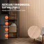 Wood Slat Acoustic Panels, 8 PCS 96 x 6 inch, WPC Accent Wooden Wall Panels for Modern Interior Wall, Faux Wood Wall Board Panel