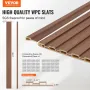 Wood Slat Acoustic Panels, 8 PCS 96 x 6 inch, WPC Accent Wooden Wall Panels for Modern Interior Wall, Faux Wood Wall Board Panel
