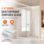 Brusedør uden ramme 137-142 cm x 183 cm SGCC hærdet glas 1/4"