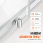Semi-frameless Shower Door, 57.7-59" W x 70" H, Shower Sliding Glass Door with 1/4"(6mm) Clear Tempered Glass, Waterproof Shatte