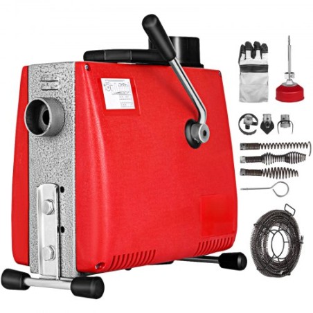 Drain Auger Set Pipe Unblocker Blocked Plug Drain Hole Unblocker Sink Drain Waste 250W for Tub Toilet