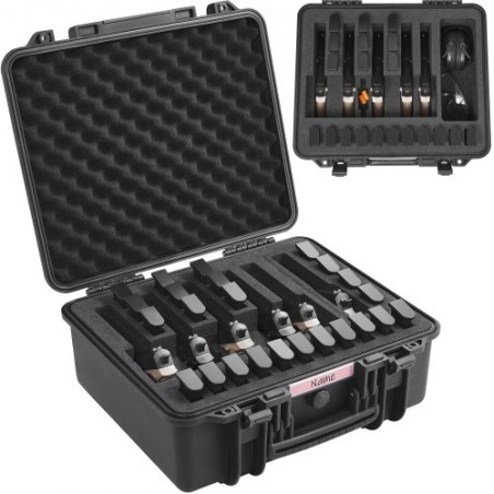 Hard Pistol Cases with Pre-cut Lining Lockable Pistol Case for 6 Pistol