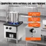 Commercial Gas Stove with Cabinet, Propane and Natural Gas Countertop Cooking Stove Range, Stainless Steel Gas Hot Plate, Commer