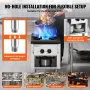 Commercial Gas Stove with Cabinet, Propane and Natural Gas Countertop Cooking Stove Range, Stainless Steel Gas Hot Plate, Commer