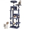 Cat Tree 63 "Cat Tower med 2 Cat Condos Sisal Scratching Post Light Gray