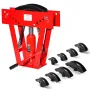 Hydraulic Pipe Bender, 16 Ton Manual Copper Exhaust Pipe Bending Machine with 8 Dies (1/2" - 3") and 90 - 180° Adjustable Roller