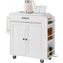 Kitchen Island Cart Rolling Storage Cabinet på hjulet med opladningsstation