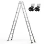 Telescoping Ladder A Frame, 20 FT Compact Aluminum Extension Ladder, Multi-Function Portable Collapsible RV Ladder, Telescopic L