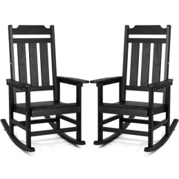 Porch Rocker HIPS Outdoor Rocking Chair High Back 2 pcs 400 lbs Weight