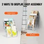 Acrylic Brochure Holder 8.5 x 11 inch, 4-Tier Clear Acrylic Literature Display Stand, Plastic Literature Organizer Flyer Stand &