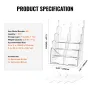 Acrylic Brochure Holder 8.5 x 11 inch, 4-Tier Clear Acrylic Literature Display Stand, Plastic Literature Organizer Flyer Stand &