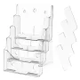 Acrylic Brochure Holder 8.5 x 11 inch, 4-Tier Clear Acrylic Literature Display Stand, Plastic Literature Organizer Flyer Stand &