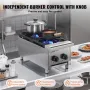 Commercial Gas Stove with 2 Burners, Propane and Natural Gas Countertop Cooking Stove Range, Stainless Steel Gas Hot Plate, Comm
