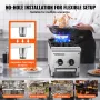 Commercial Gas Stove with 2 Burners, Propane and Natural Gas Countertop Cooking Stove Range, Stainless Steel Gas Hot Plate, Comm