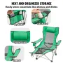 Reclining Camping Chair, 330 lbs Portable Camping Chair, 4 Position Load Folding Camping Chair with Footrest, Cup Holder, Side P