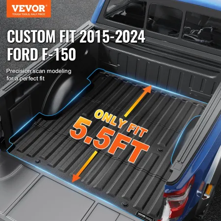 Truck Bed Mat, Compatible with 2015-2024 Ford F-150, TPE Truck Bed Liner Mat Fits for 5.5 FT Bed, Thick and Heavy-Duty Bed Mat C