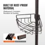 Shower Corner Caddy Tension Pole, 39" to 125" High, Multi-Functional Shower Tension Pole with Strong Load-Bearing Tray, Rust-Pro