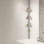 Shower Corner Caddy Tension Pole, 39" to 125" High, Multi-Functional Shower Tension Pole with Strong Load-Bearing Tray, Rust-Pro