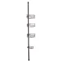 Shower Corner Caddy Tension Pole, 39" to 125" High, Multi-Functional Shower Tension Pole with Strong Load-Bearing Tray, Rust-Pro
