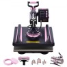 8 I 1 Heat Press Machine 12x15 i 30 oz tumbler Press T-shirts Black+Pink
