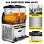 Commercial Slushy Machine, 15Lx2 Double Tank Frozen Drink Machine, 120 Cups Stainless Steel Margarita Smoothie Frozen Drink Make