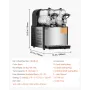 Commercial Slushy Machine, 3Lx2 Double Tank Frozen Drink Machine, 24 Cups Stainless Steel Margarita Smoothie Frozen Drink Maker,