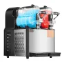 Commercial Slushy Machine, 3Lx2 Double Tank Frozen Drink Machine, 24 Cups Stainless Steel Margarita Smoothie Frozen Drink Maker,