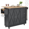 Kitchen Island Cart Rolling Storage Cabinet on Wheel with Drawer & Shelves