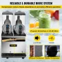 Commercial Slushy Machine, 15Lx2 Double Tank Frozen Drink Machine, 120 Cups Stainless Steel Margarita Smoothie Frozen Drink Make