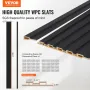Wood Slat Acoustic Panels, 8 PCS 96 x 6 inch, WPC Accent Wooden Wall Panels for Modern Interior Wall, Faux Wood Wall Board Panel