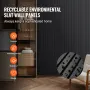 Wood Slat Acoustic Panels, 8 PCS 96 x 6 inch, WPC Accent Wooden Wall Panels for Modern Interior Wall, Faux Wood Wall Board Panel