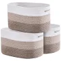 Cotton Rope Basket 3 Packs 22L Woven Storage Basket for Organizing 380x250x225mm