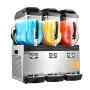 Commercial Slushy Machine, 12Lx3 Triple Tank Frozen Drink Machine, 144 Cups Stainless Steel Margarita Smoothie Frozen Drink Make