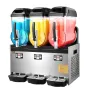 Commercial Slushy Machine, 12Lx3 Triple Tank Frozen Drink Machine, 144 Cups Stainless Steel Margarita Smoothie Frozen Drink Make