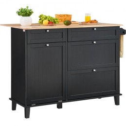 Kitchen Island Cart Storage Cabinet Serving with Drawer & Trash Cabinet