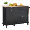 Kitchen Island Cart Storage Cabinet Serving with Drawer & Trash Cabinet