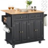 Kitchen Island Cart Rolling Storage Cabinet på hjul med skuffe og hylder