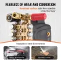 Pressure Washer Pump, 25.4 mm(1") Shaft Horizontal Triplex Plunger, 289 bar(4200 PSI), 16 L/min(4.2GPM), Replacement Power Washe