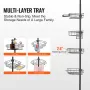 Shower Corner Caddy Tension Pole, 42" to 114" High, Multi-Functional Shower Tension Pole with Strong Load-Bearing Tray, Rust-Pro