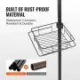 Shower Corner Caddy Tension Pole, 42" to 114" High, Multi-Functional Shower Tension Pole with Strong Load-Bearing Tray, Rust-Pro