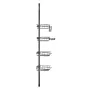 Shower Corner Caddy Tension Pole, 42" to 114" High, Multi-Functional Shower Tension Pole with Strong Load-Bearing Tray, Rust-Pro