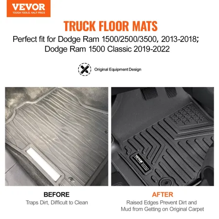 Automotive Floor Mats Passer til Dodge RAM 1500/2500/3500 1500