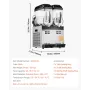 Commercial Slushy Machine, 12Lx2 Double Tank Frozen Drink Machine, 96 Cups Stainless Steel Margarita Smoothie Frozen Drink Maker