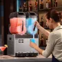 Commercial Slushy Machine, 12Lx2 Double Tank Frozen Drink Machine, 96 Cups Stainless Steel Margarita Smoothie Frozen Drink Maker
