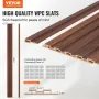 Wood Slat Acoustic Panels, 8 PCS 96 x 6 inch, WPC Accent Wooden Wall Panels for Modern Interior Wall, Faux Wood Wall Board Panel