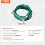 Suction Hose, 51 mm(2 in) x 6.1 m(20 ft), Green High Quality Hose, with Camlock Connectors, and Aluminum Fittings, Fit Various P
