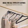 Hangers, 11lbs Load-Bearing, 50 Pack Black Velvet Hangers with 360 Degree Swivel Hook & 0.2 in Ultra-Thin Design, Non-Slip Space
