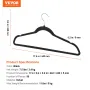 Hangers, 11lbs Load-Bearing, 50 Pack Black Velvet Hangers with 360 Degree Swivel Hook & 0.2 in Ultra-Thin Design, Non-Slip Space