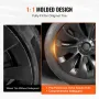 Wheel Rim Cover Hubcaps, 18 in, 2017-2023 Model 3 Fully Fit Hubcap with Snap, Guard Tape & Valve Nozzle Hole, ABS & PC Hubcap wi